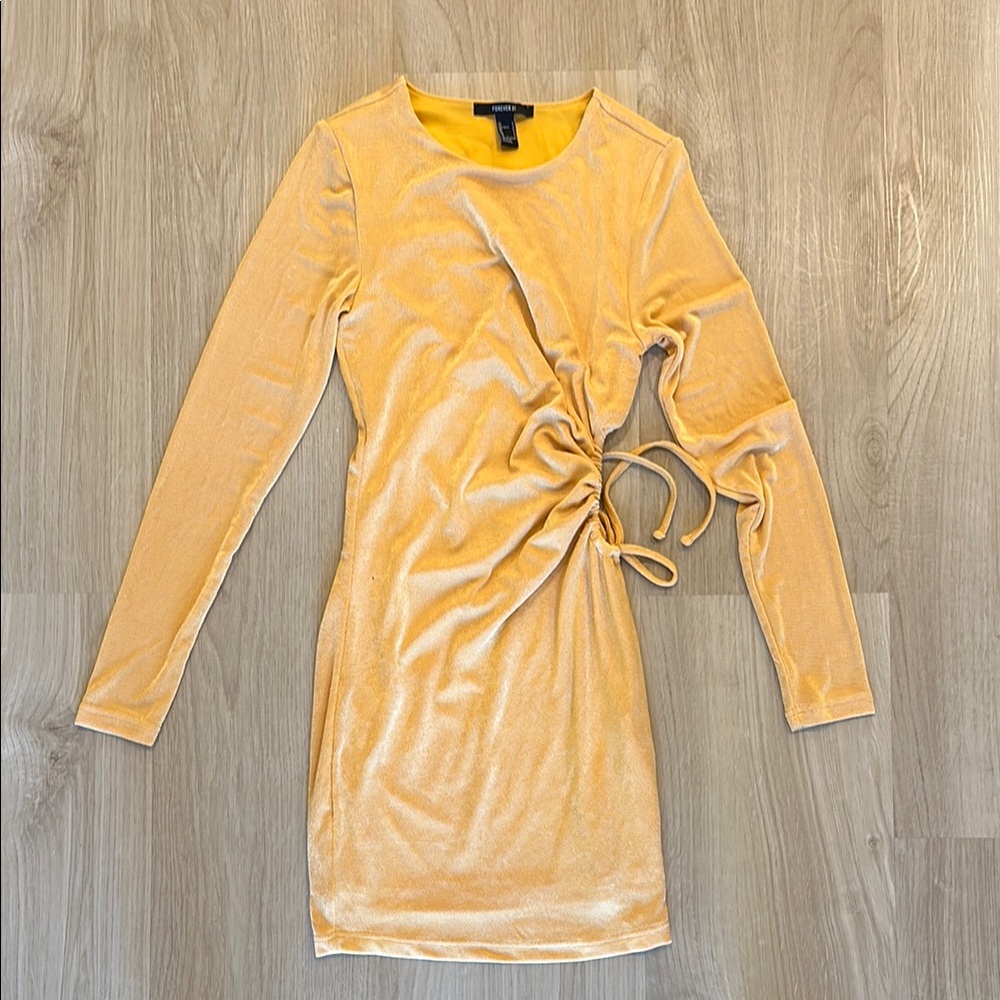Forever 21 Mustard Textured Dress